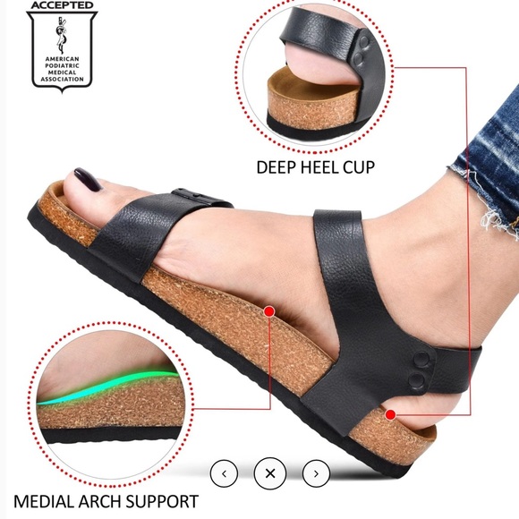 Aerothotic Amulet Slingback Sandal SZ 7 Black NIB - Picture 3 of 9